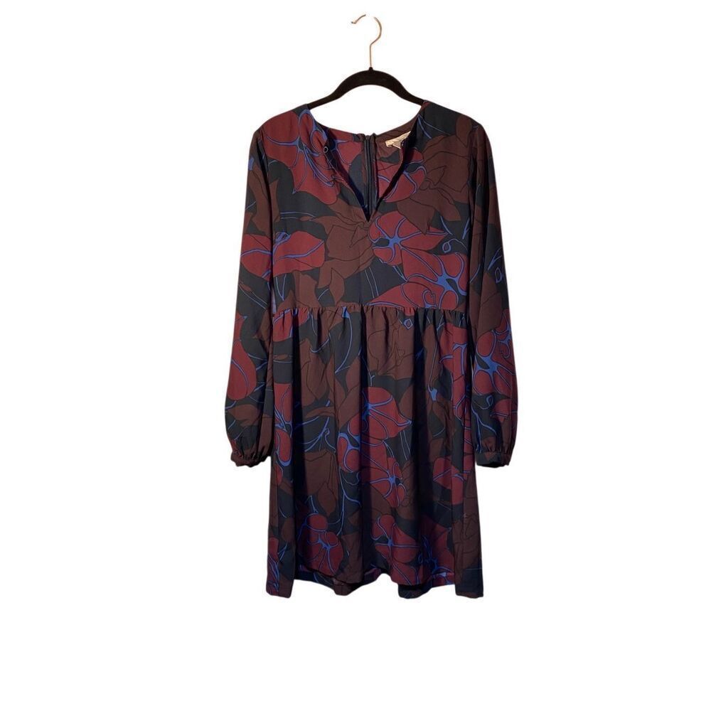 Loft Woman’s Baby Doll Style Floral Long Sleeve Dress Size 10 - Picture 2 of 5